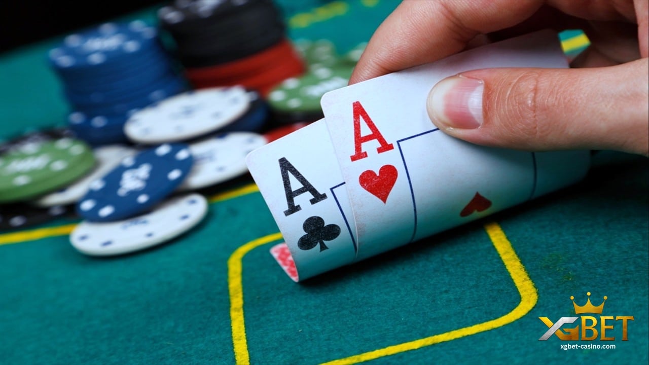 a pair of ace in blackjack table